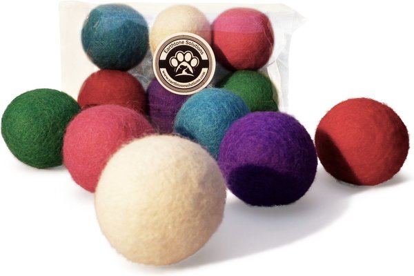 Earthtone Solutions Felted Wool Cat Ball Toy， 6 count