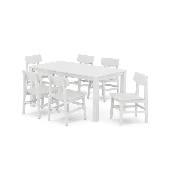 POLYWOOD Modern Studio Urban Chair 7Piece Parsons Table Dining Set