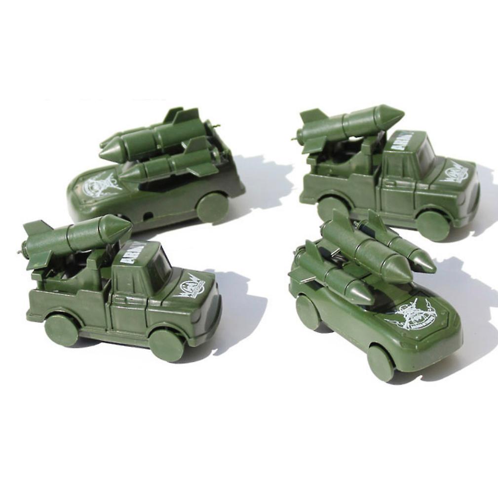 4pcs Mini Army Figures Set Missle Armoured Car Military Simulation Toys For Kids