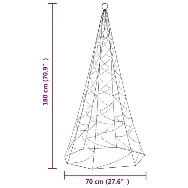 vidaXL Christmas Tree Decoration Xmas Tree Lights on Flagpole Warm White LEDs