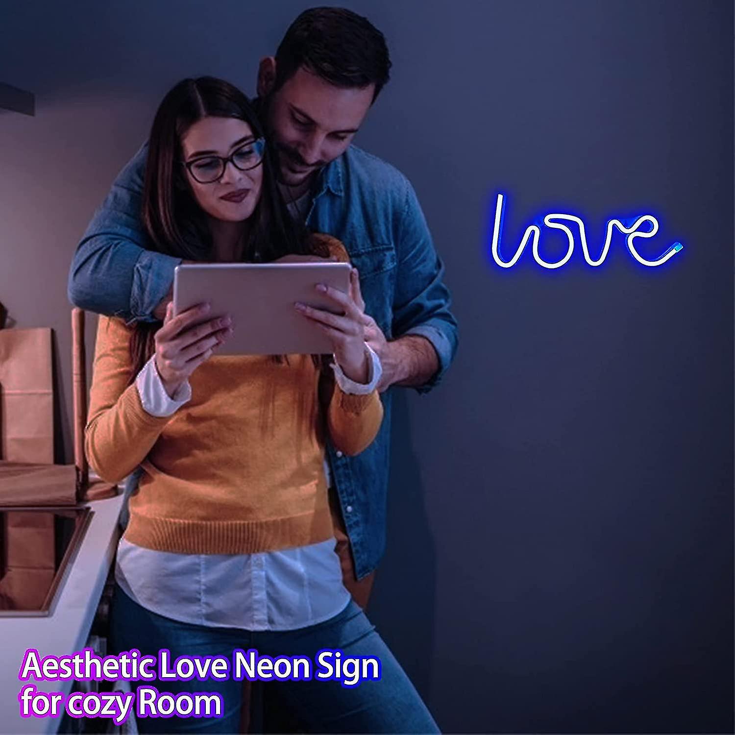 Love Light Neon Lights Signs For Bedroom， Usb Or Battery Led Neon Wall Signs Aesthetic Light Up Signs For Kids School Gift Home Bedroom Birt