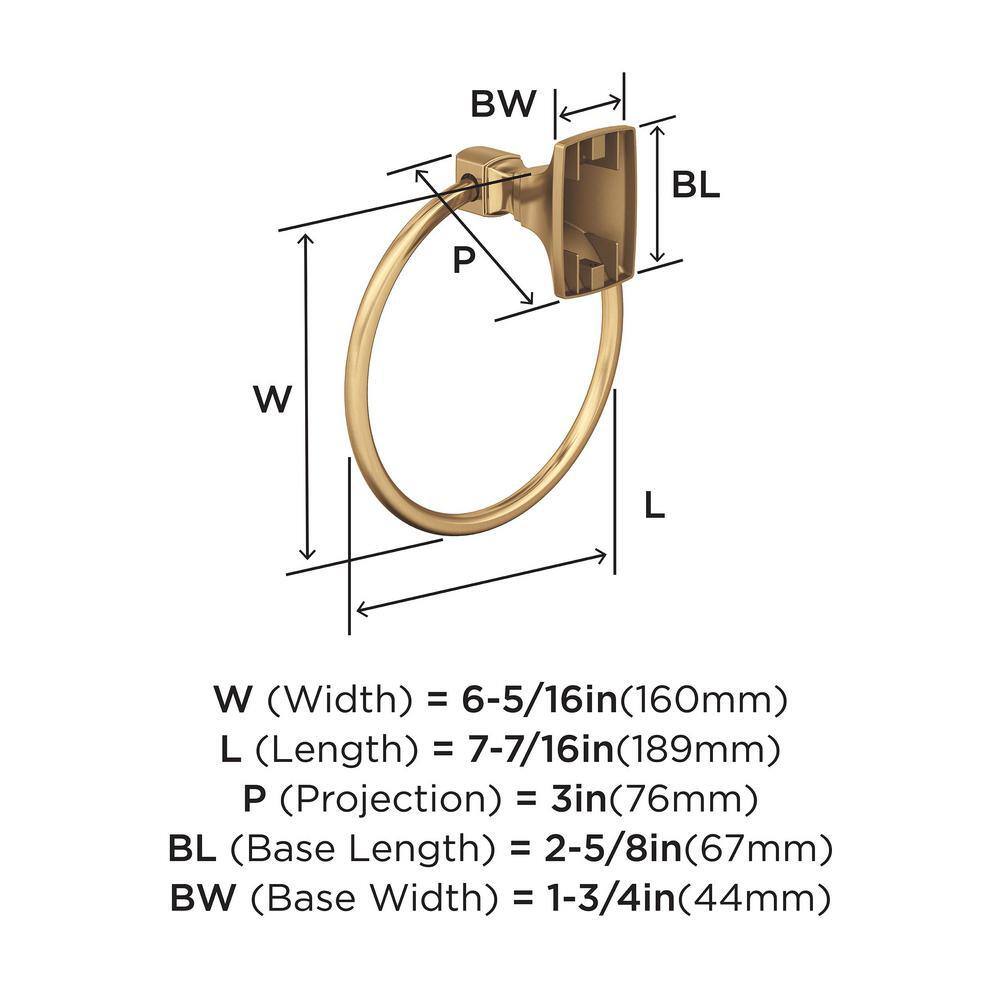 Amerock Highland Ridge 7-716 in. (189 mm) L Towel Ring in Champagne Bronze BH36012CZ