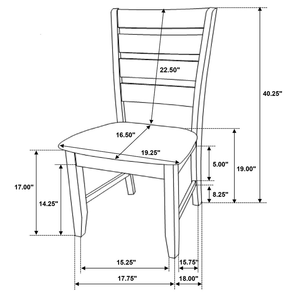 Coaster Furniture Dalila Ladder Back Side Chairs Brown And Grey (Set of 2)   19.25'' x 22.25'' x 40.25''