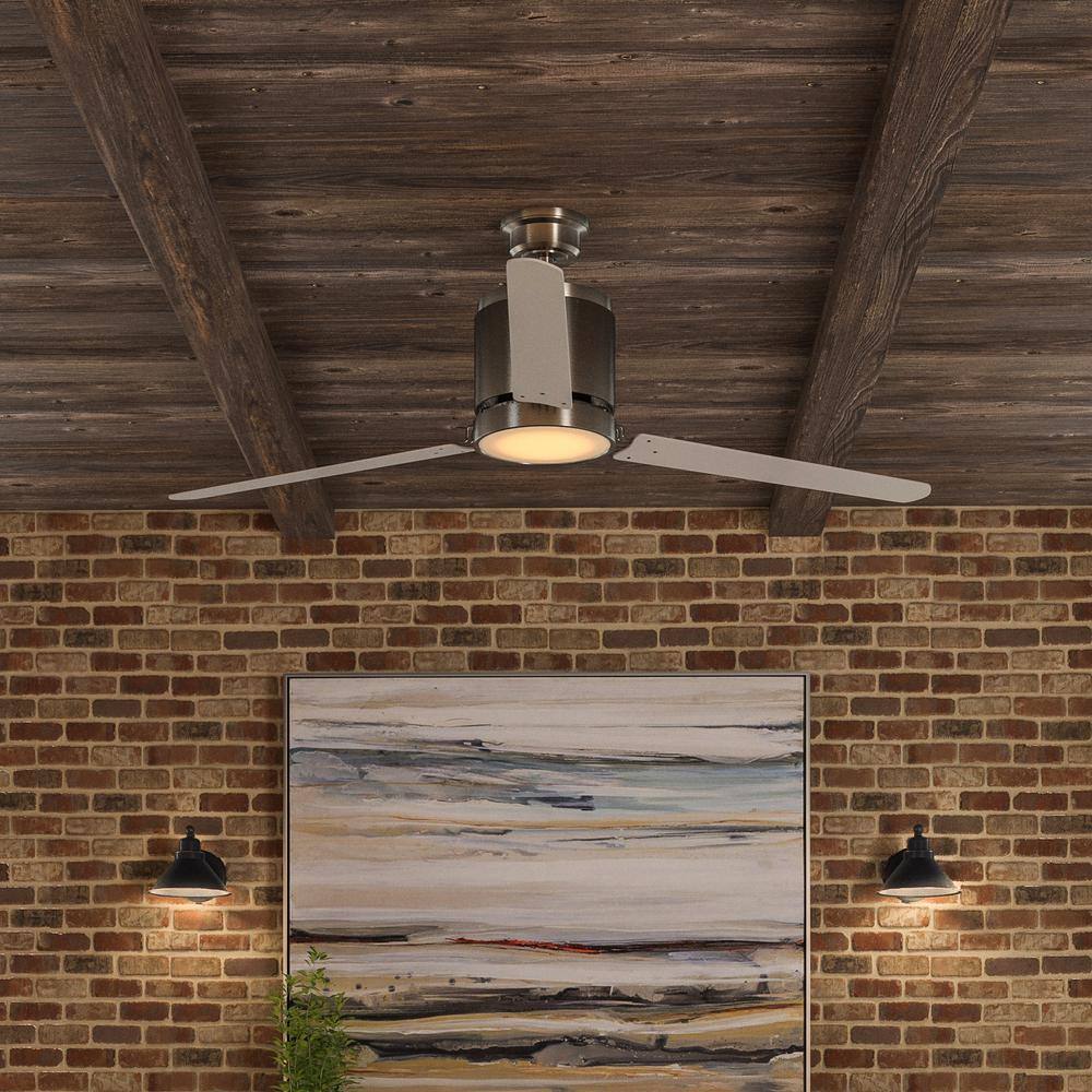 Home Decorators Collection Railey 60 in. LED Indoor Brushed Nickel Ceiling Fan with Light Kit and Remote Control YG446-BN