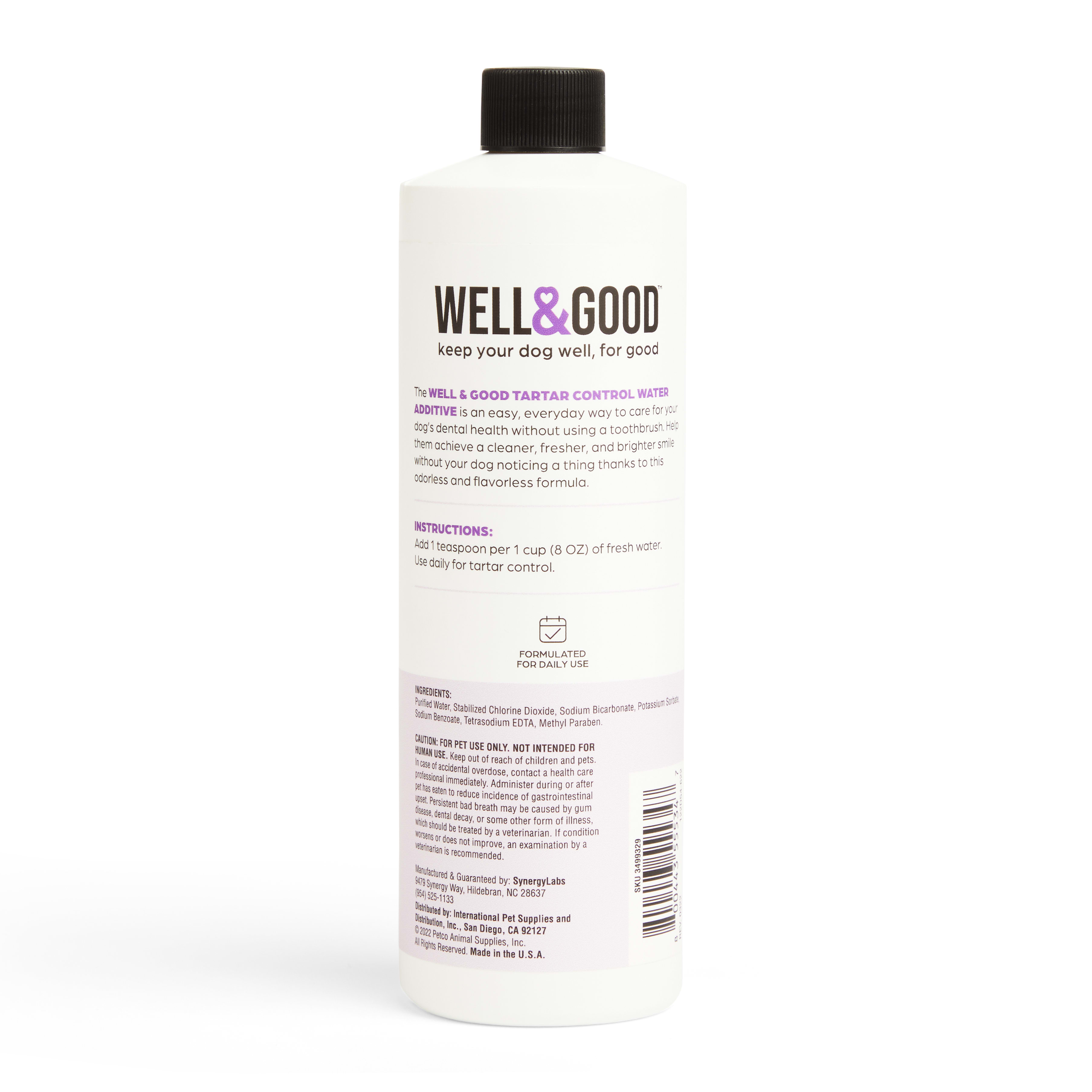 WELL  GOOD Tartar Control Water Additive for Dogs， 16 fl. oz.