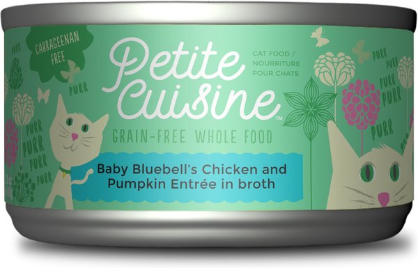 Petite Cuisine Baby Bluebell's Chicken and Pumpkin Entrée in Broth Grain-Free Wet Cat Food， 2.8-oz can， case of 24