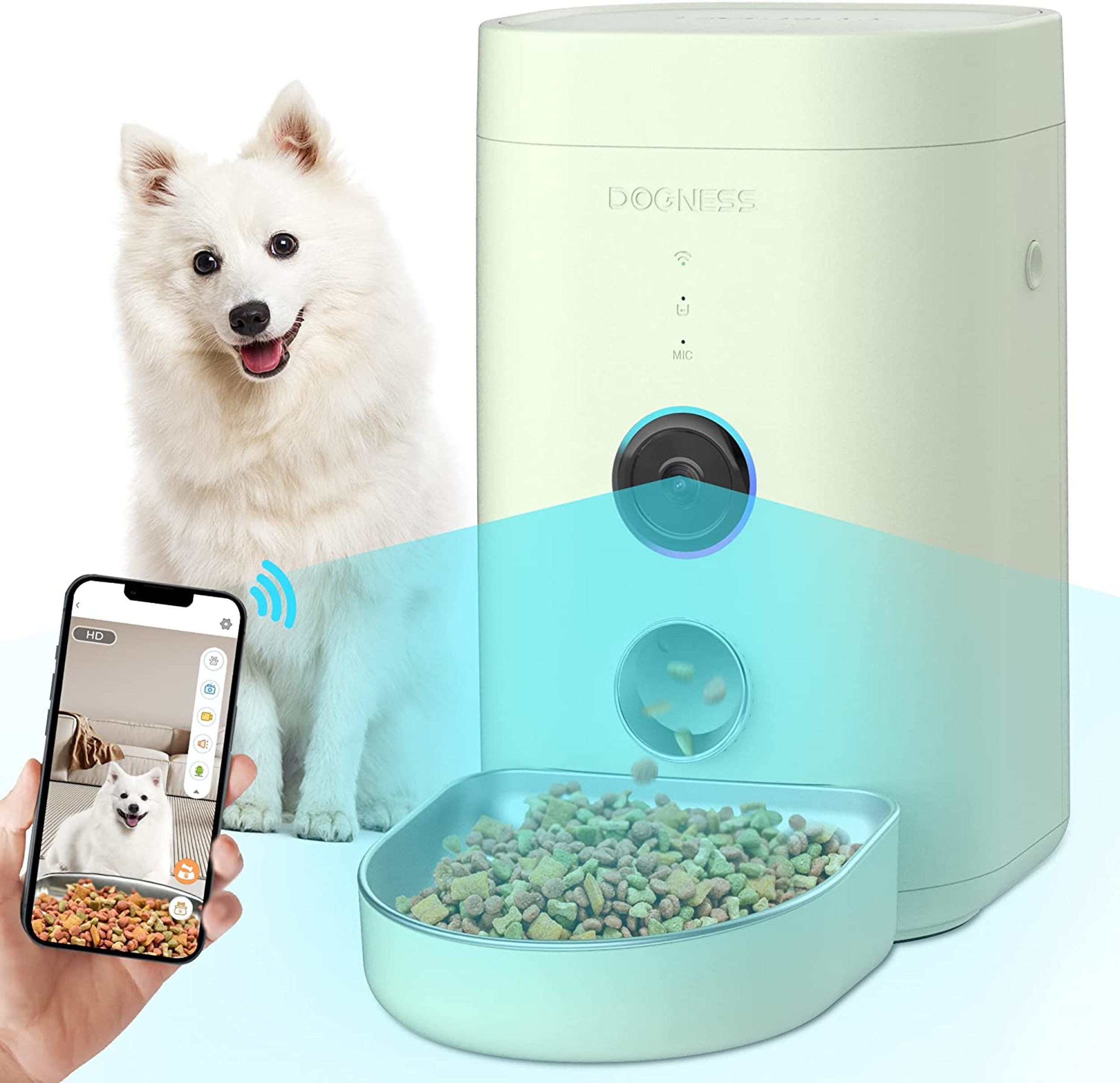 Dogness Wide View Cam Feeder for Dogs Cats and Pets holds up to 4 Liters of dry food