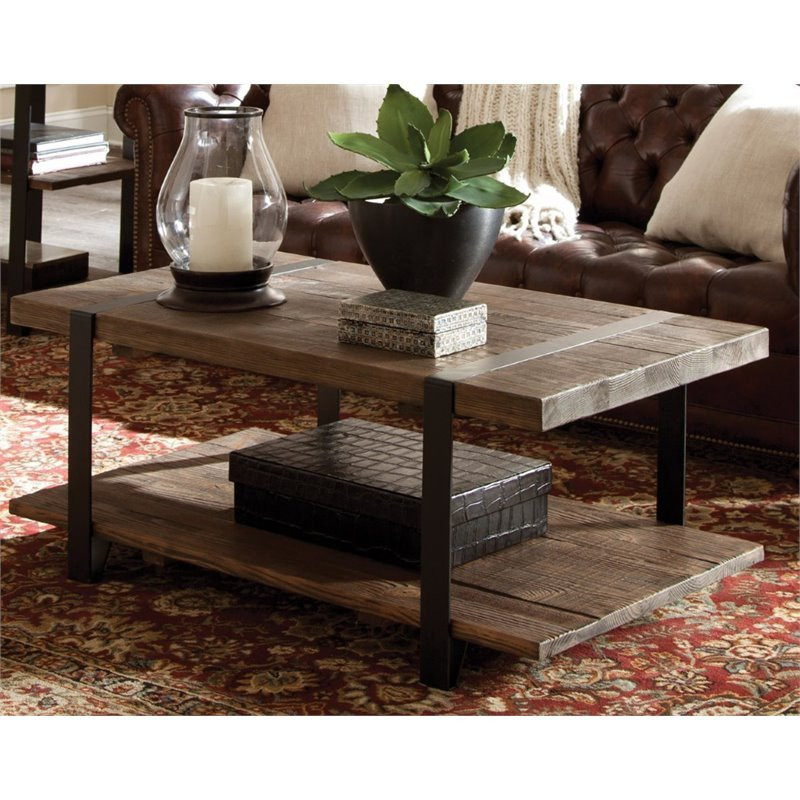 Bowery Hill 42 quotReclaimed Wood Coffee Table   Industrial   Coffee Tables   by Homesquare  Houzz