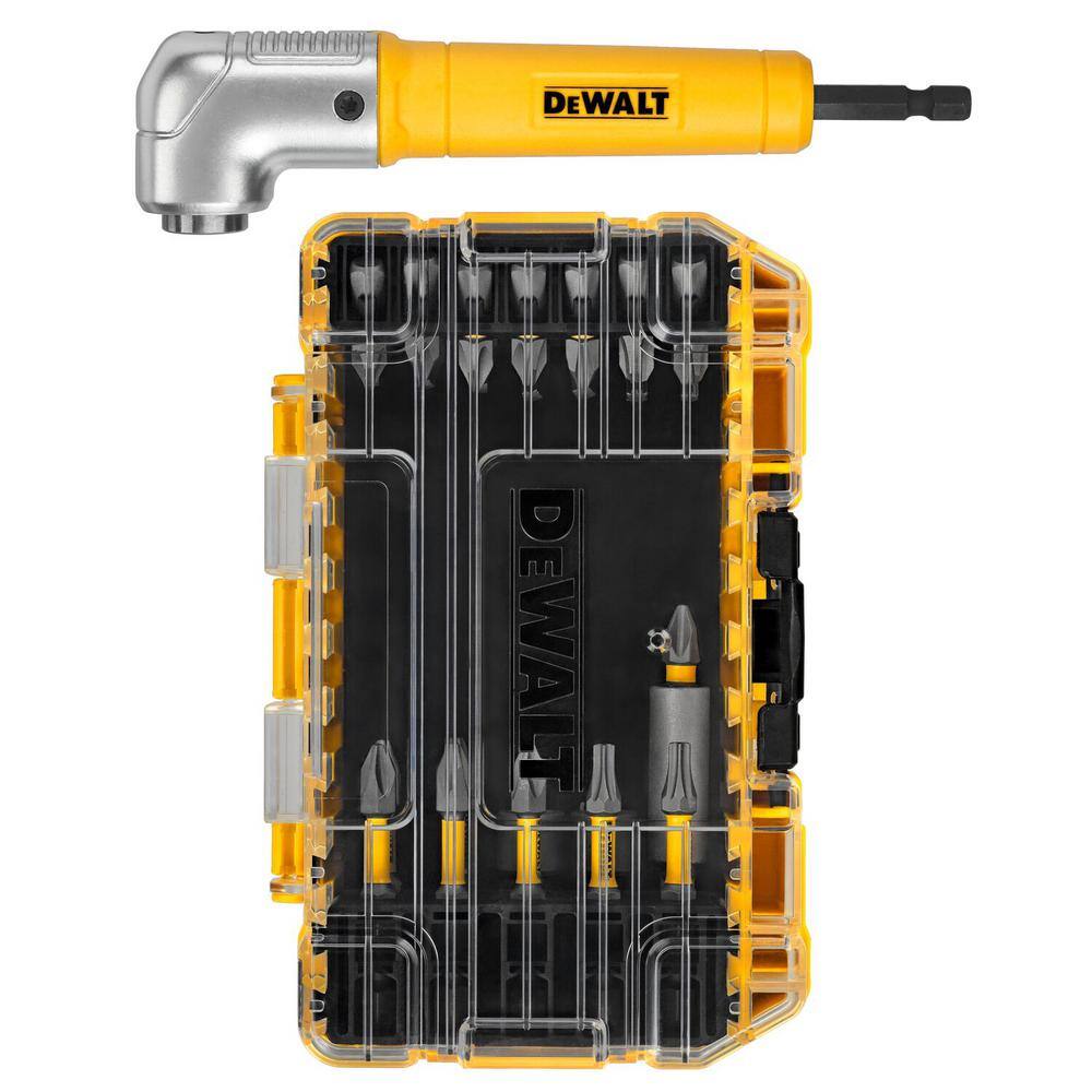 DW Maxfit 14 in. Steel Screwdriving Bit Set with Right Angle Adapter (25-Piece) DWAMF25RASET