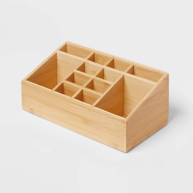 X 5 quot X 4 quot 12 Compartment Bamboo Countertop Organizer