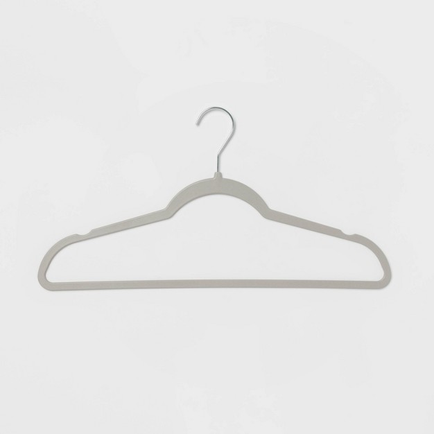 10pk Thin Plastic Hangers Gray