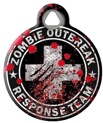 Dog Tag Art Zombie Outbreak Personalized Dog and Cat ID Tag