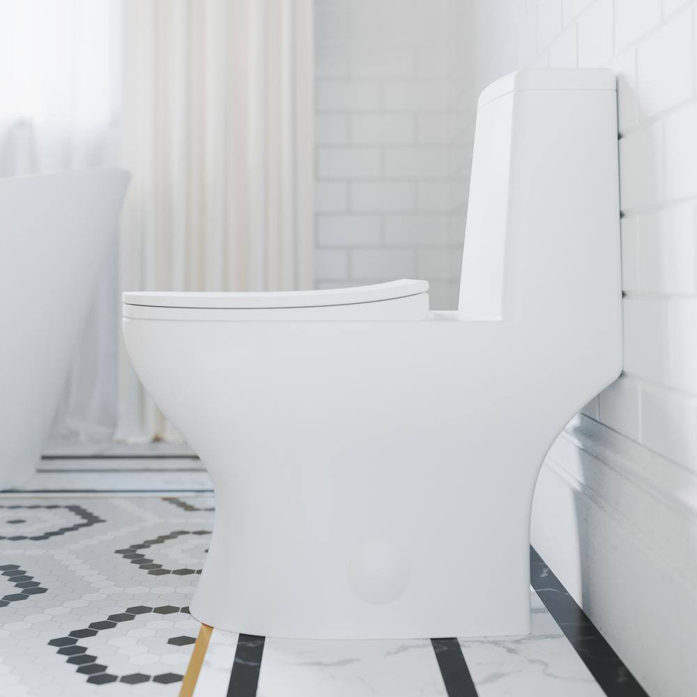 Swiss Madison Ivy 1-Piece 1.11.6 GPF Dual Flush Elongated Toilet in Glossy White Seat Included SM-1T112