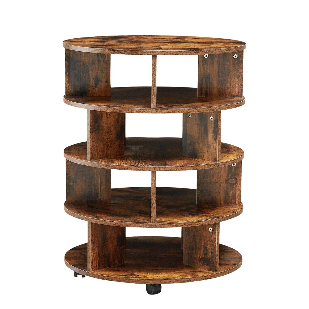 Round Pushable Wooden Shoe Cabinet