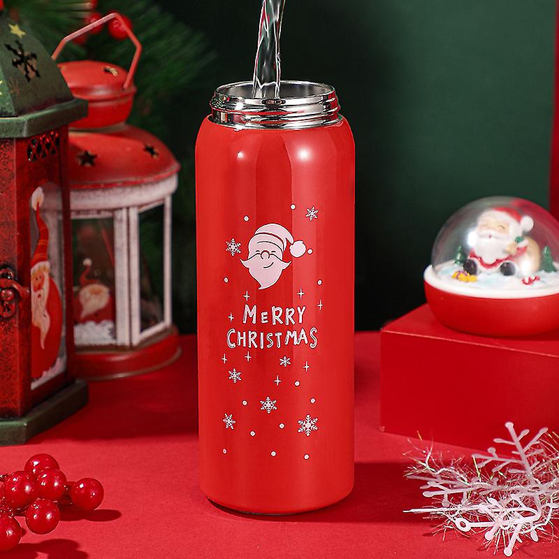 Christmas Stainless Steel Vacuum Flask Cute Santa Claus Snow Globe Leak-proof Insulated Water Bottle Thermos Cup Travel Coffee Mug(Santa Claus)