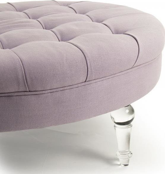 Pouf Chair Ottoman Violet Transparent Purple Linen Acrylic   Traditional   Footstools And Ottomans   by EuroLuxHome  Houzz