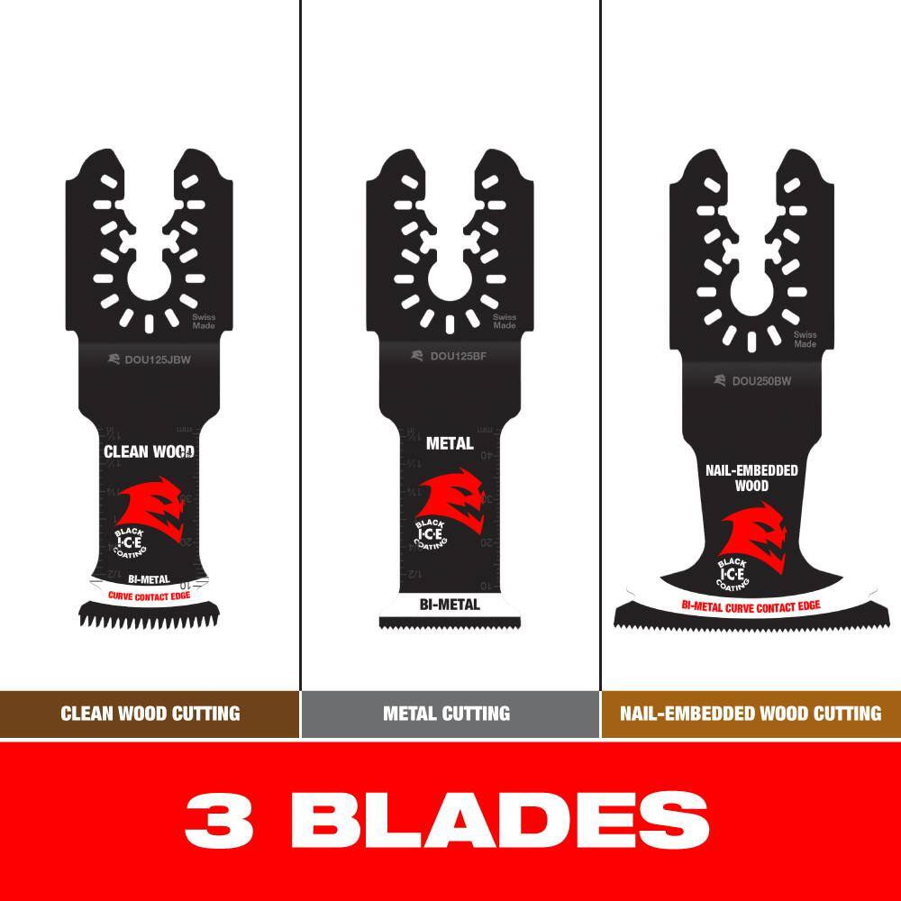 DIABLO Universal Fit Bi-Metal Oscillating Blades 1-14 in. Clean Wood 1-14 in. Metal 2-12 in. Nail-Embedded Wood (3-Blades) DOU125JF205BW3G