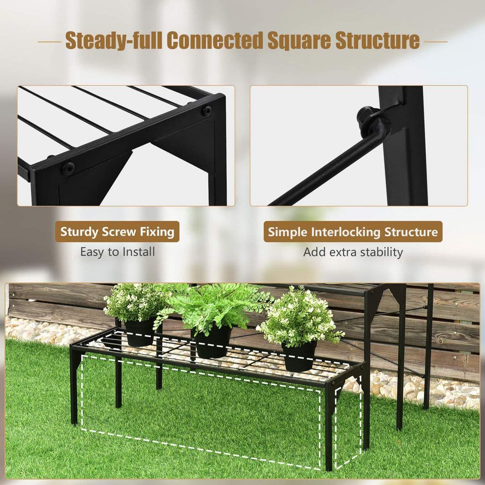 Alpulon Outdoor Metal Heavy-Duty Plant Stand (3-Tier) ZY1C0500