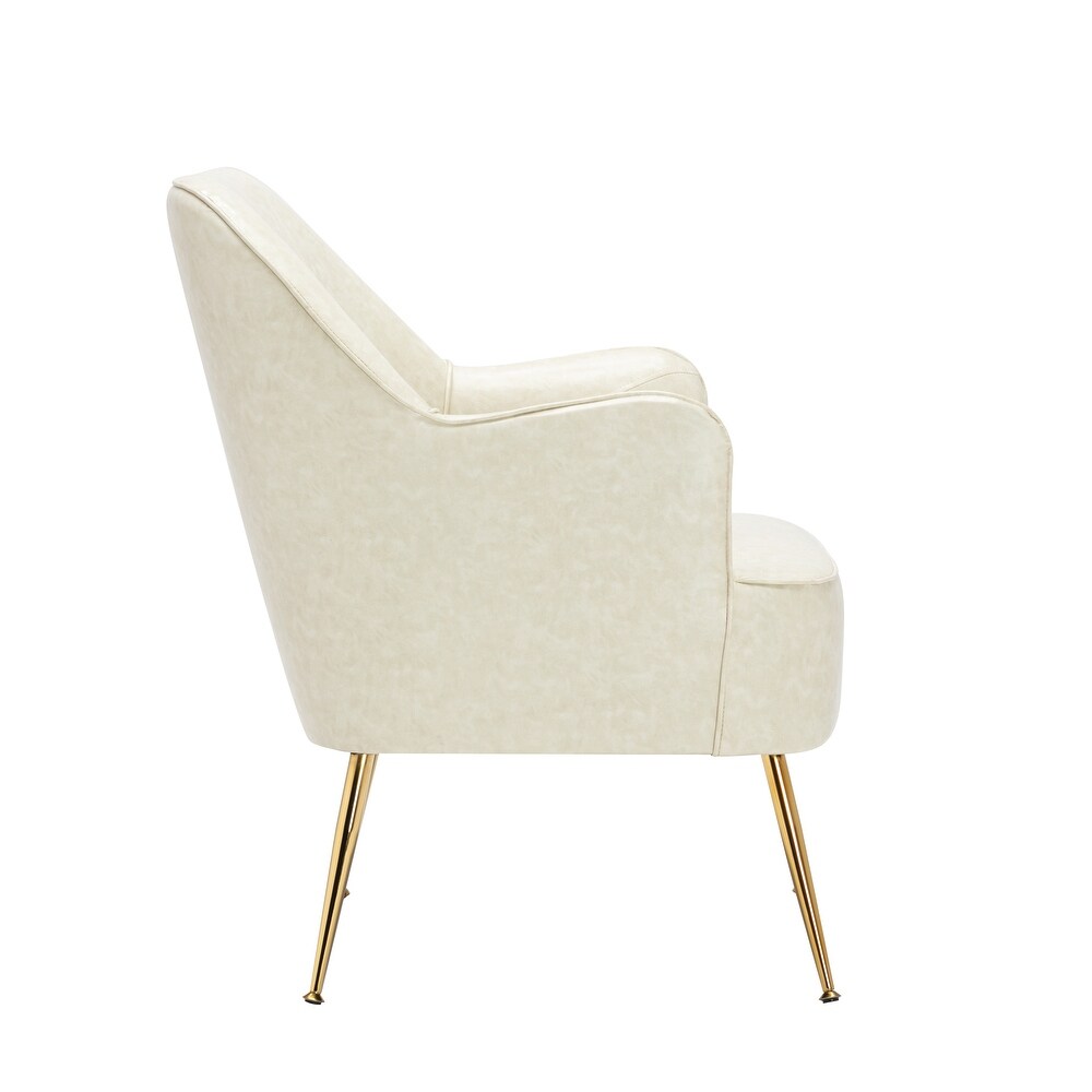 Porthos Home Dayo Accent Chair  PU Leather Upholstery  Gold Legs