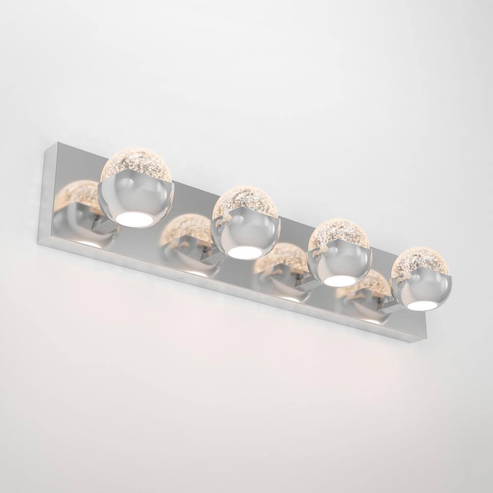 Artika Oracle 27 in. 4-Light Chrome 5CCT LED Modern Bath Vanity Light Bar VAN4-OR5C-HD2CR