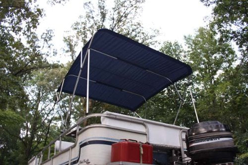 NAVY BLUE Vortex Pontoon / Deck Boat 4 Bow Bimini Top 8' Long， 97-103