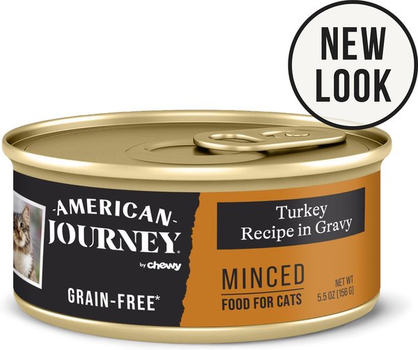 American Journey Minced Turkey Recipe in Gravy Grain-Free Canned Cat Food