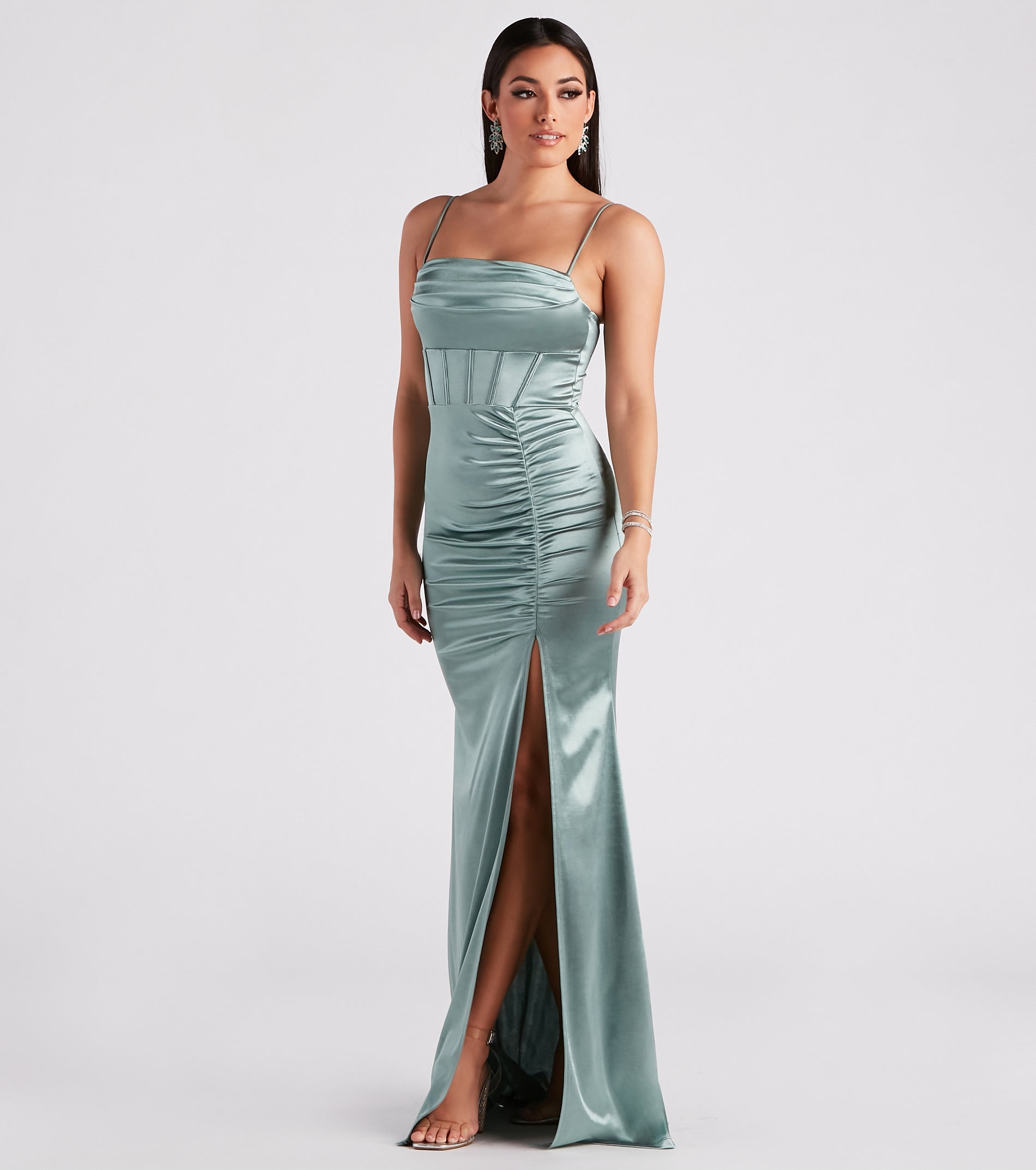 Sandra Formal Satin Corset Mermaid Dress