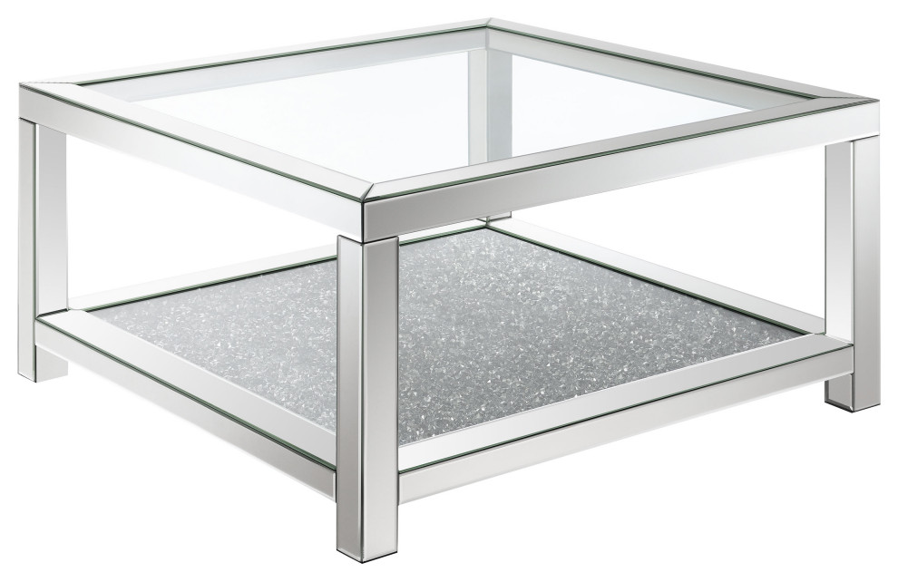 Valentina Rectangular Coffee Table With Glass Top Mirror   Modern   Coffee Tables   by Modon  Houzz