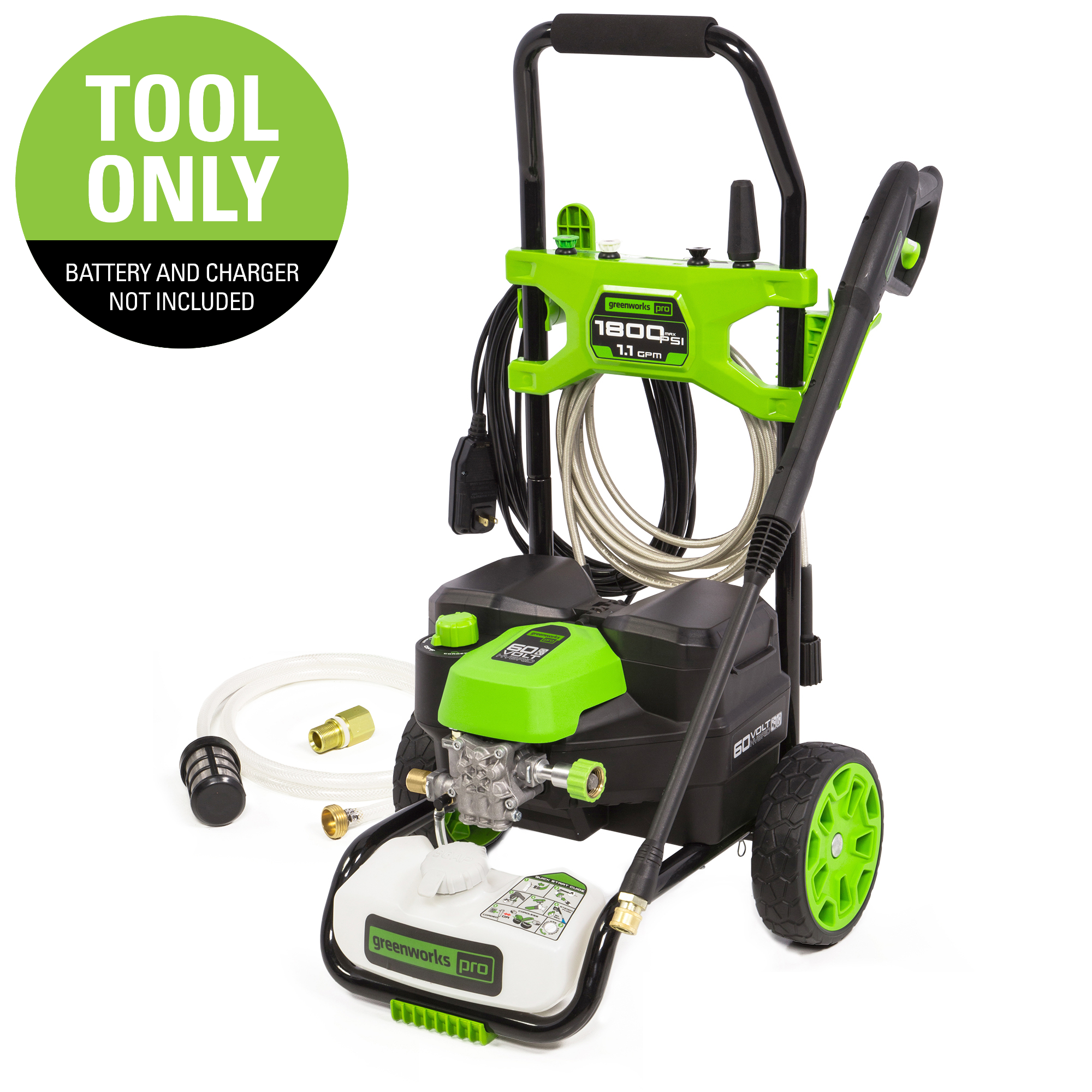 60V Hybrid 1800-PSI 1.1 GPM Electric Pressure Washer | Greenworks Tools