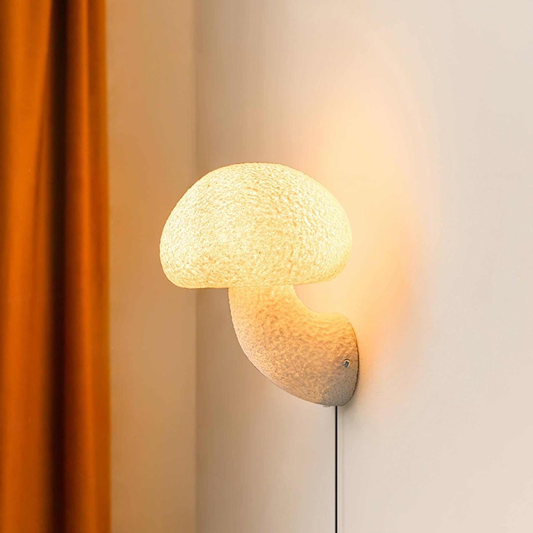 Mushroom Resin Plug-in Wall Lamp