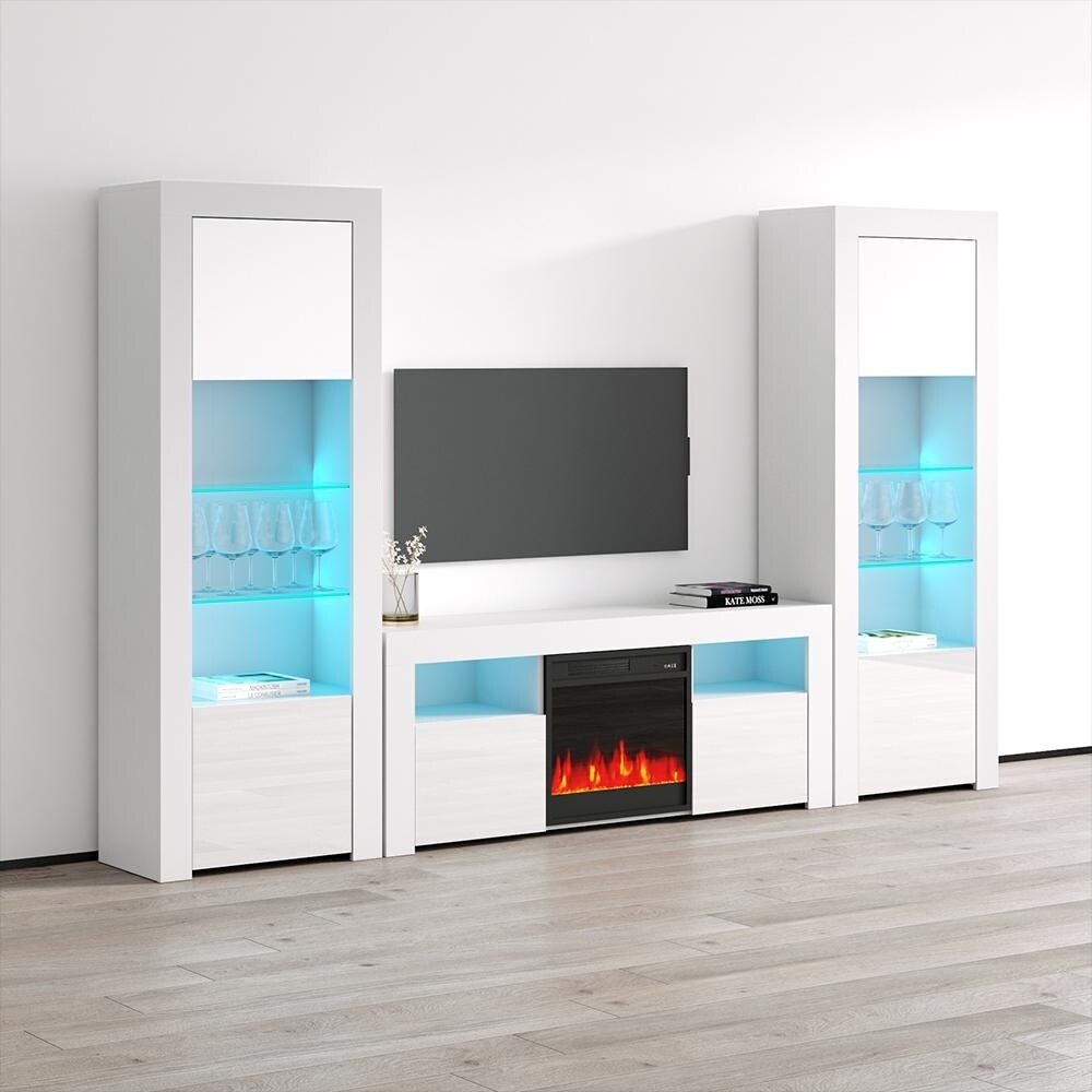 Milano Modern Electric Fireplace / Entertainment Center Wall Unit