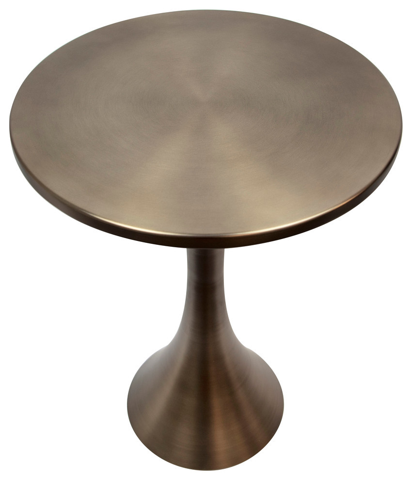 24 quotH Round Metal Matte Golden Bronze Accent Table   Contemporary   Side Tables And End Tables   by Grandview Gallery  Houzz