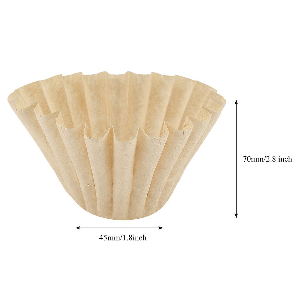 50pcs Disposable Wood Fiber Coffee Filters Cup Replacement (l)