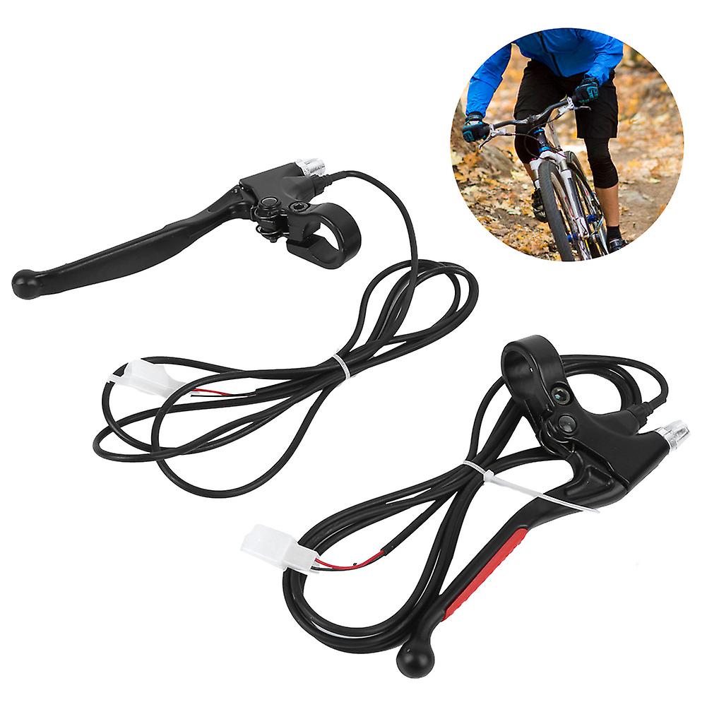 1pair Electric Bicycle Ebike Metal Handle Brake Lever Replacement Accessory Black