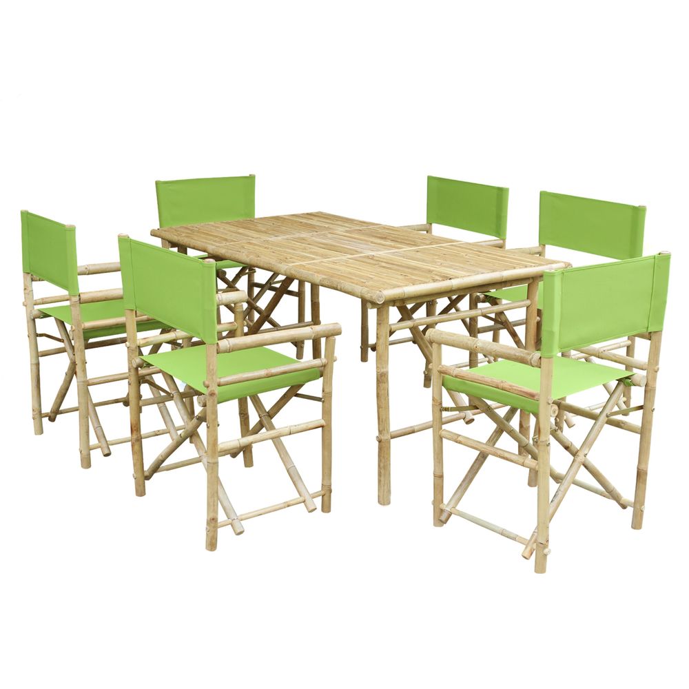 Set of 6 Director Chairs and Rectangular Table Dining