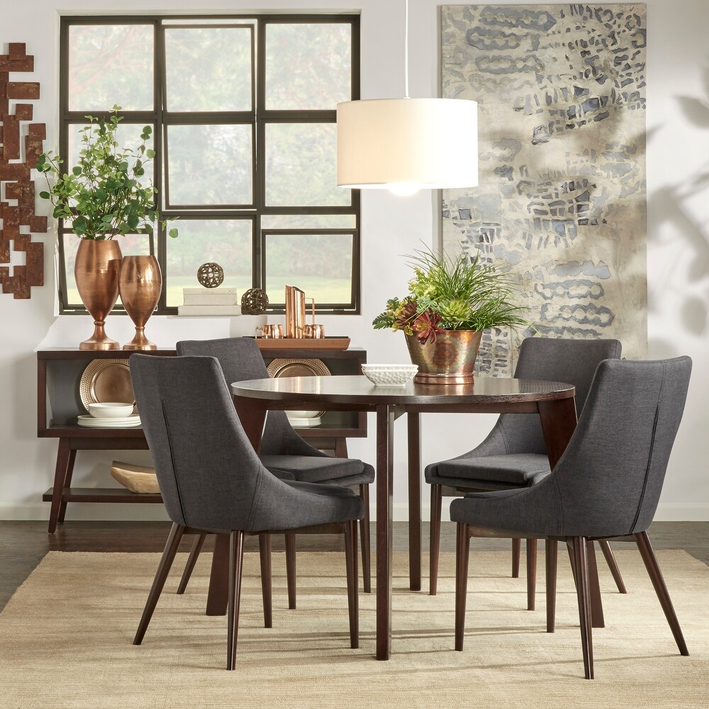 Sasha 5 pc. Round Brown Dining Set w/ Angled Legs by iNSPIRE Q Modern