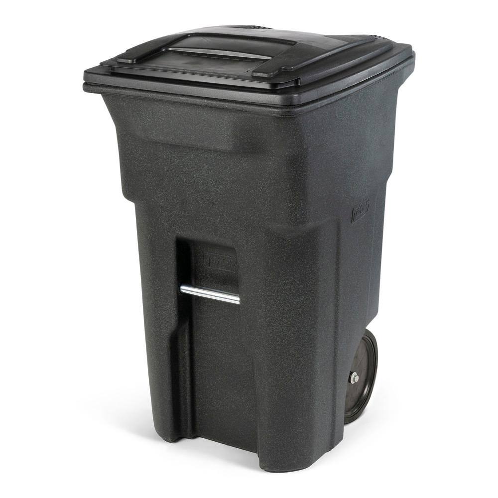 Toter 64 Gal. Greenstone Trash Can with Quiet Wheels and Attached Lid ANA64-54480