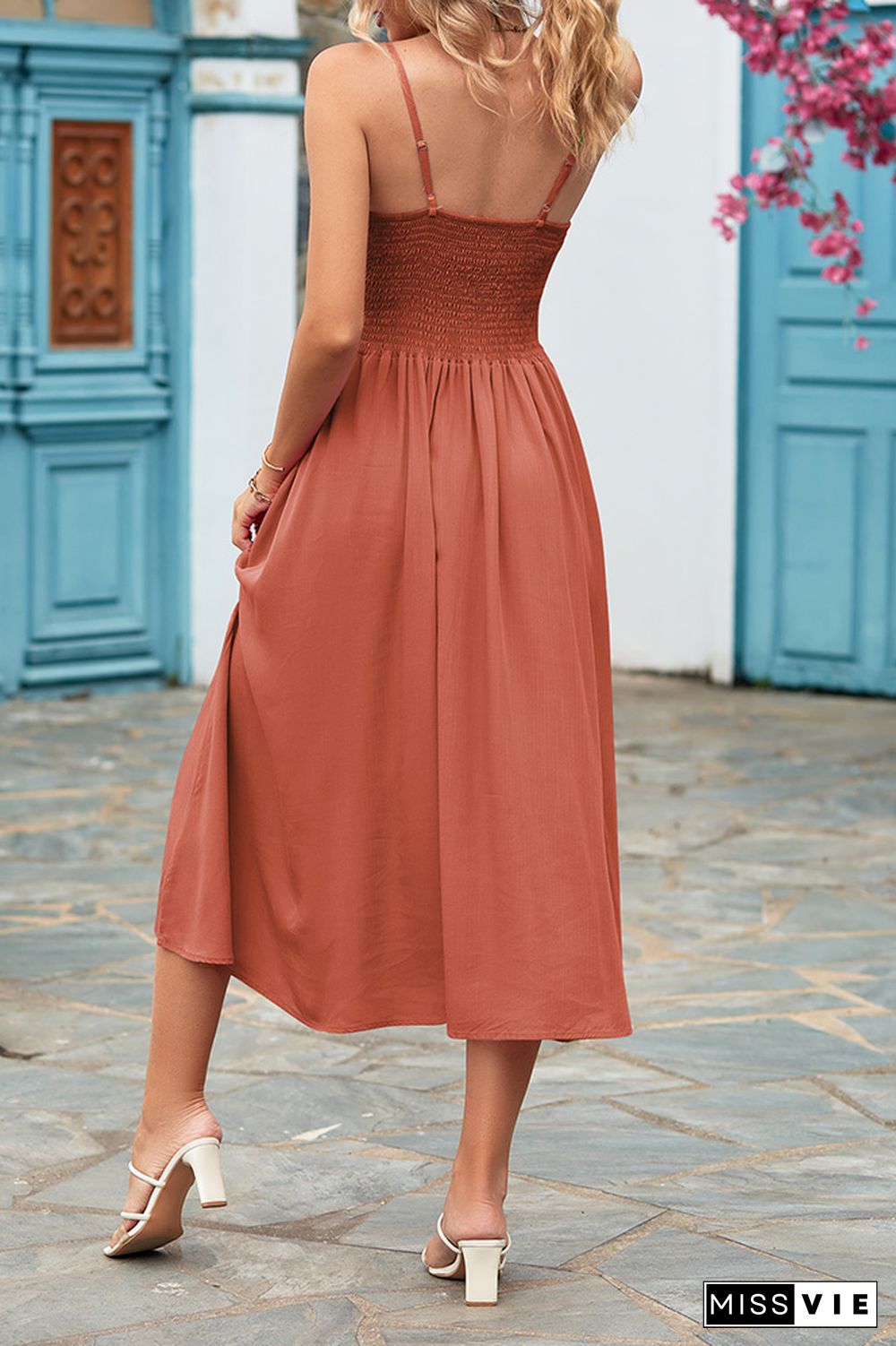 Plain Smockey Flowy Cami Dress