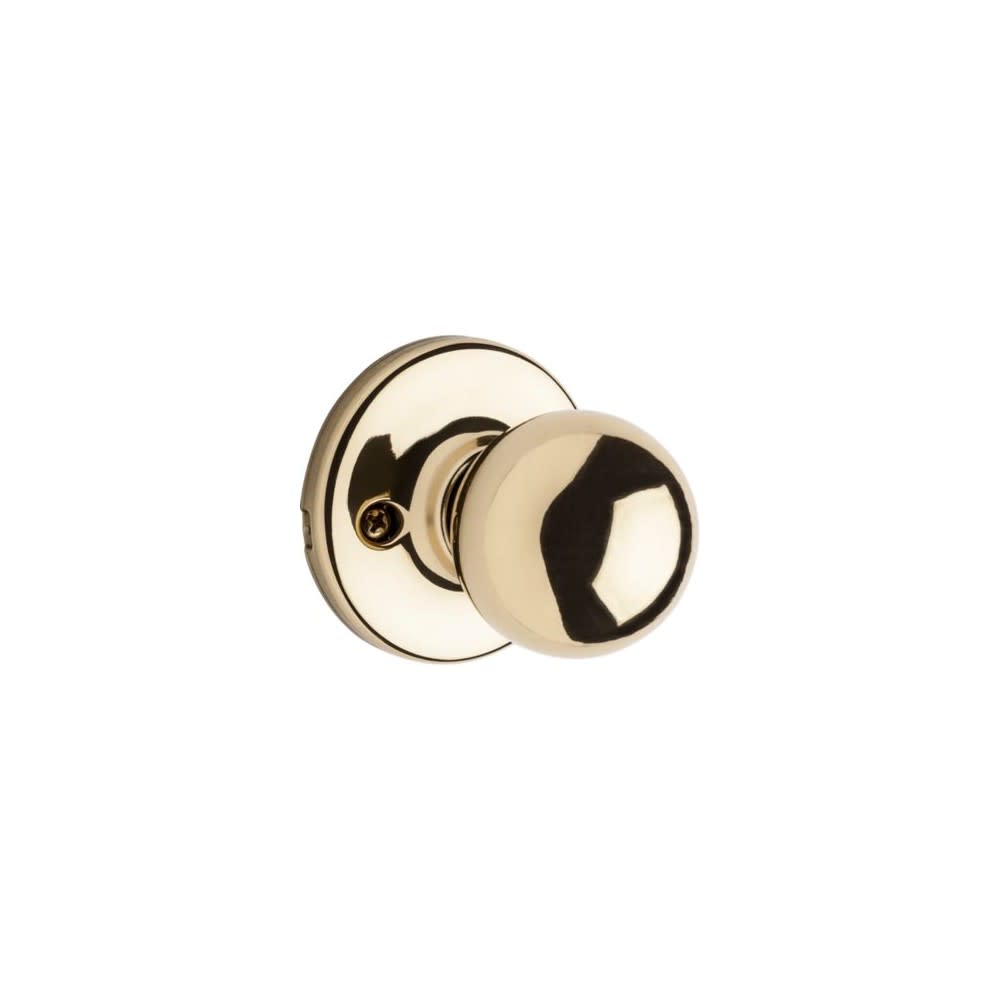 Kwikset Polo Door Knob Polished Brass Hall and Closet Passage Round