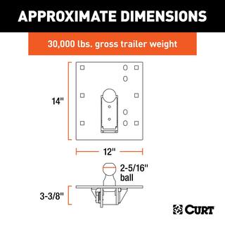 CURT Over-Bed Folding Ball Gooseneck Hitch 61052