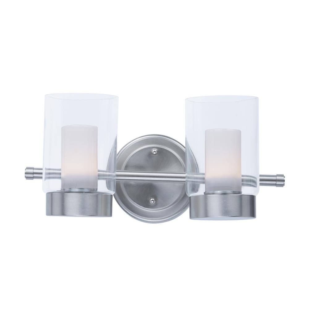 Maxim Lighting Mod 2-Light Satin Nickel Bath Vanity Light with Integrated LED 30262CLFTSN