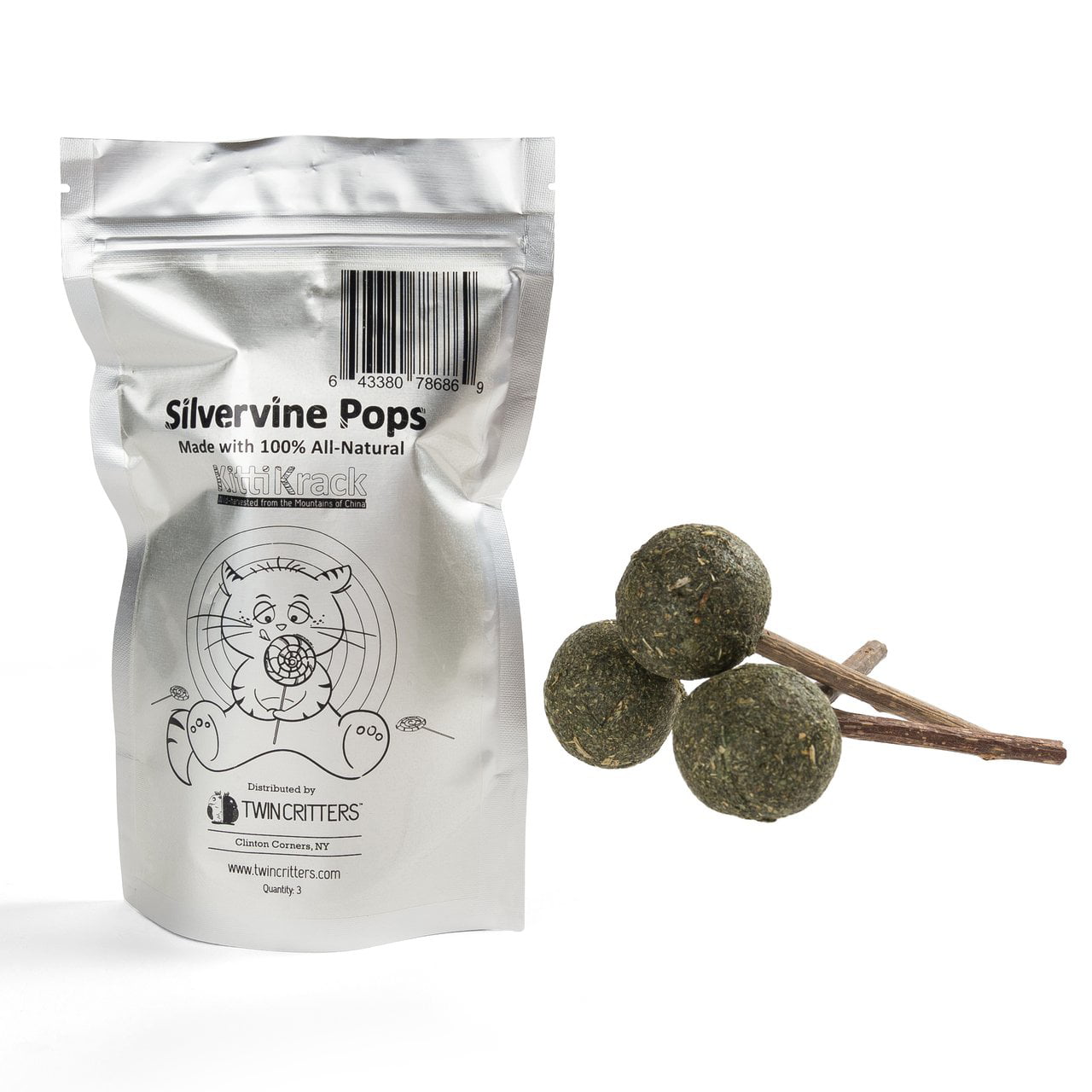 Twin Critters Silvervine Catnip Lollipops