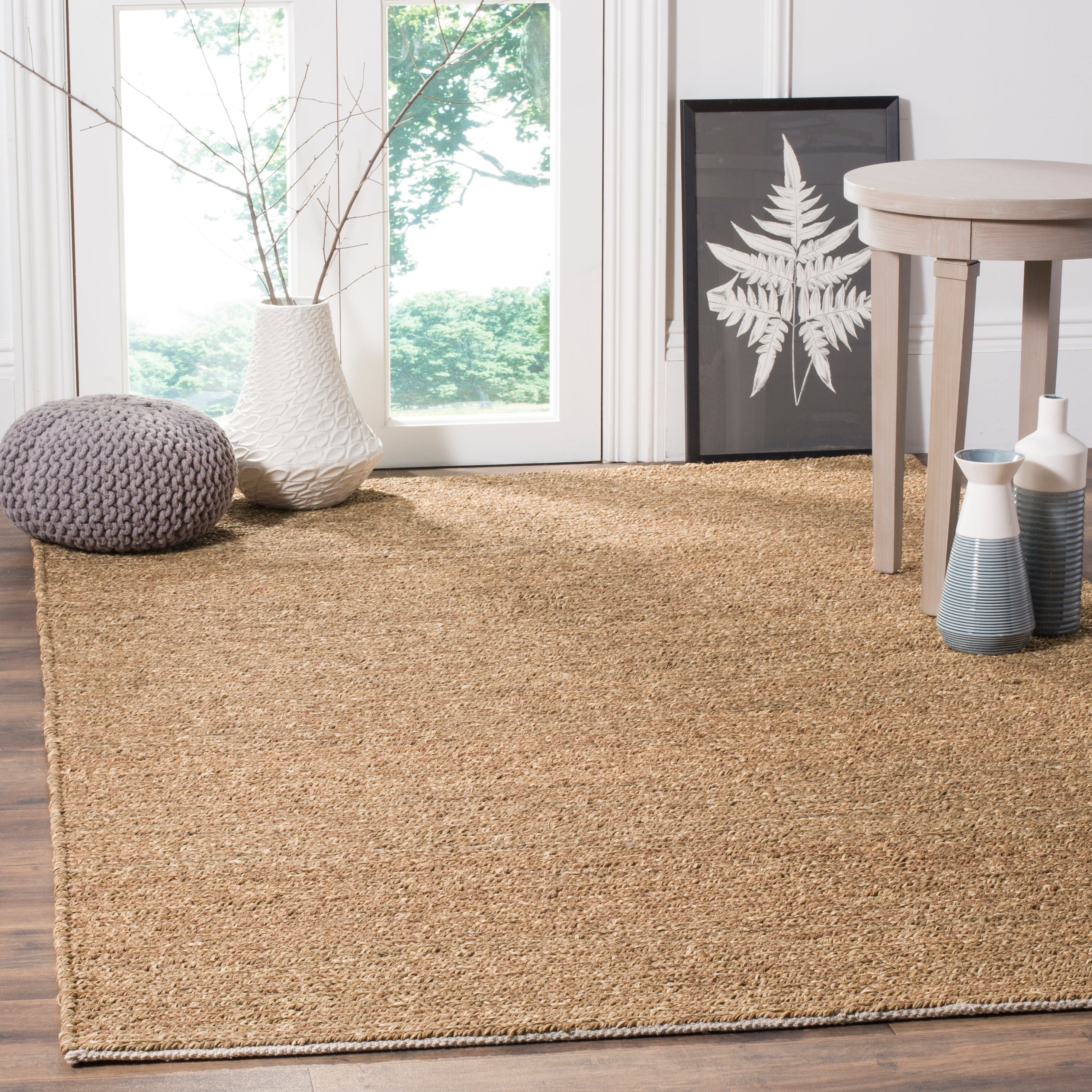 SAFAVIEH Natural Fiber Raleigh Braided Seagrass Area Rug, Natural, 6 x 9