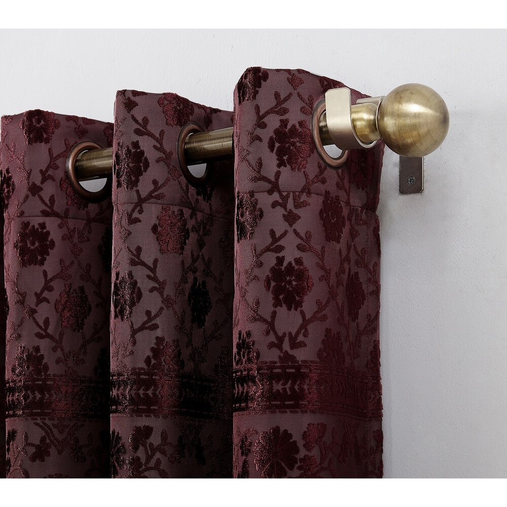 Sun Zero Elidah Velvet Medallion Blackout Grommet Curtain Panel  Single Panel