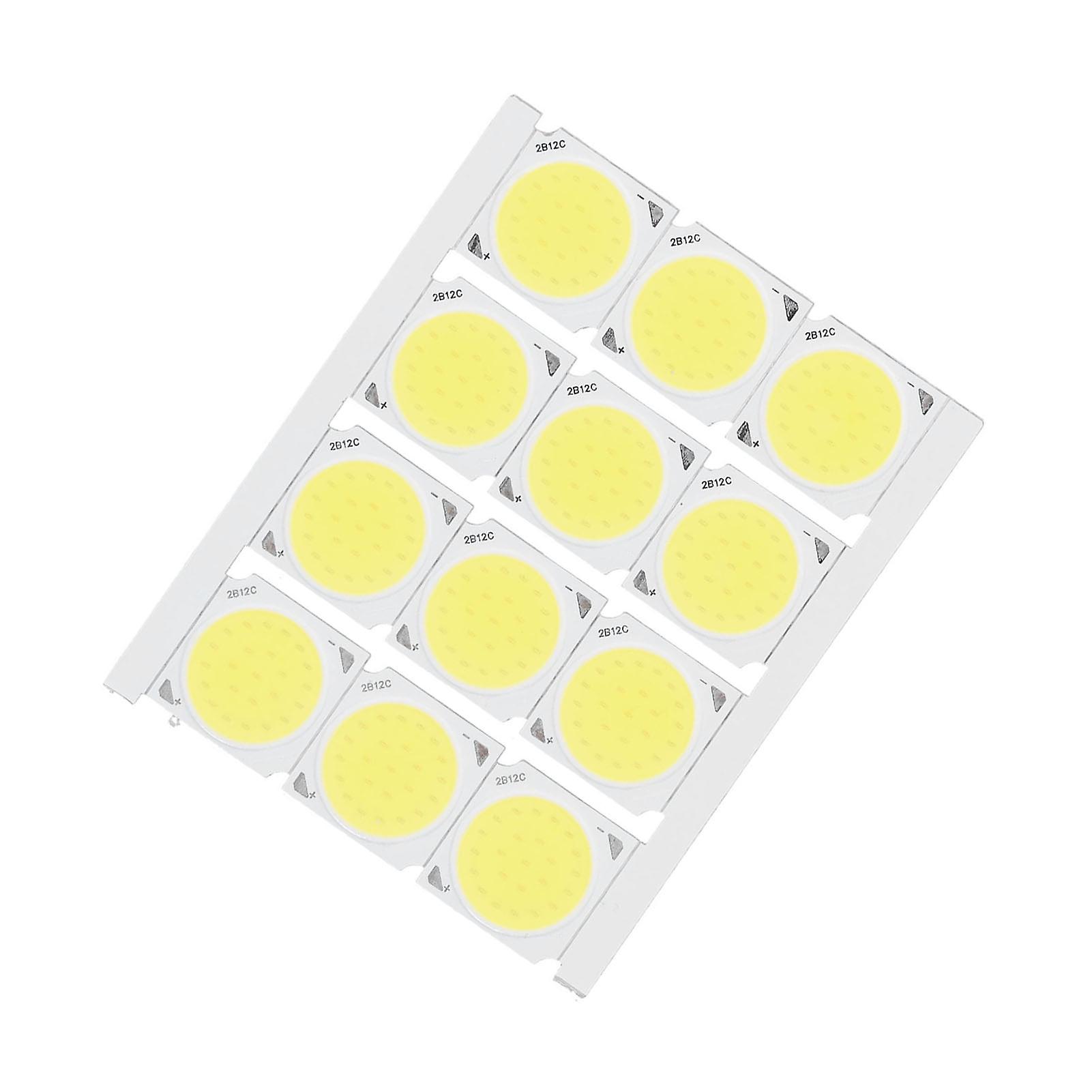 12Pcs COB Light Source High Power Round LED Chip 12W 36‑41V 1080LM for DIY Indoor LightingWhite Light