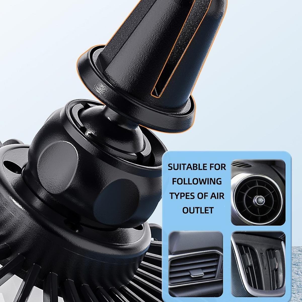 12-24v Car Lighting Led Air Outlet Fan 230 Multi-function Mini Usb 360 Rotating Cooling Auto Circulator 3 Speed Electric Device