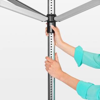 Brabantia Lift-O-Matic 164 ft. Retractable Outdoor Clothesline + Ground Spike + Cover - Metallic Gray 310966