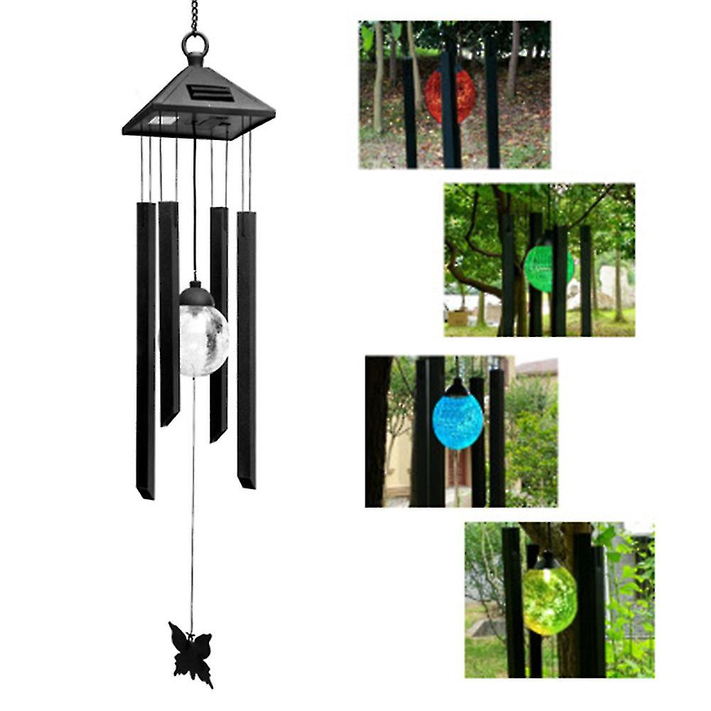 Solar Outdoor Landscape Garden Light Balcony Decoration Chandelier Hanging Light Led Colorful Wind Chime Lamp