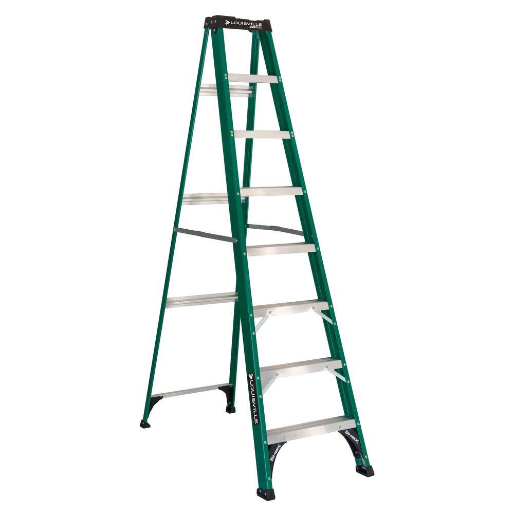 Louisville Ladder 8 ft. Fiberglass Step Ladder with 225 lbs. Load Capacity Type II Duty Rating FS4008