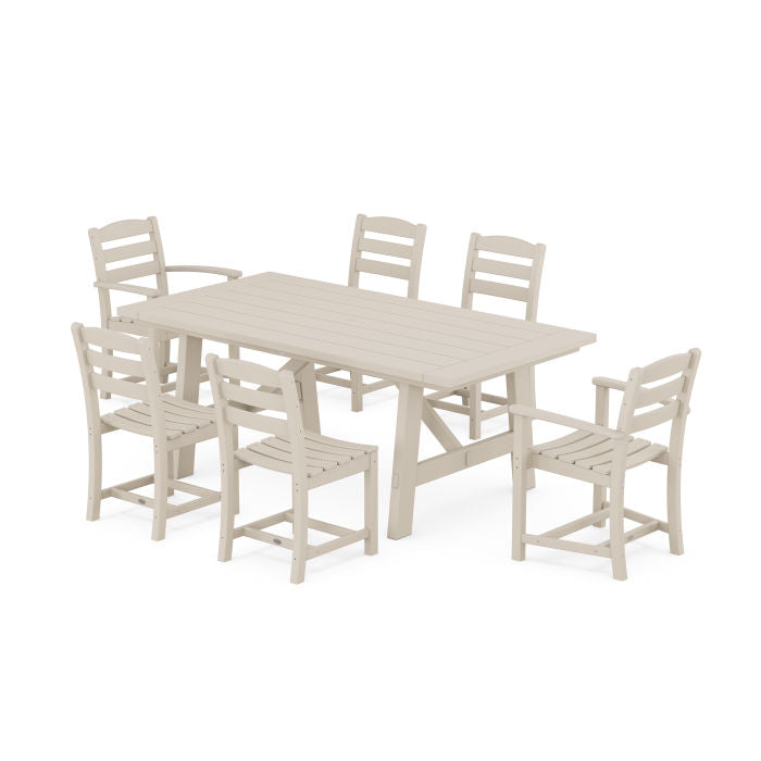 Polywood La Casa Cafe 7-Piece Rustic Farmhouse Dining Set PWS1084-1